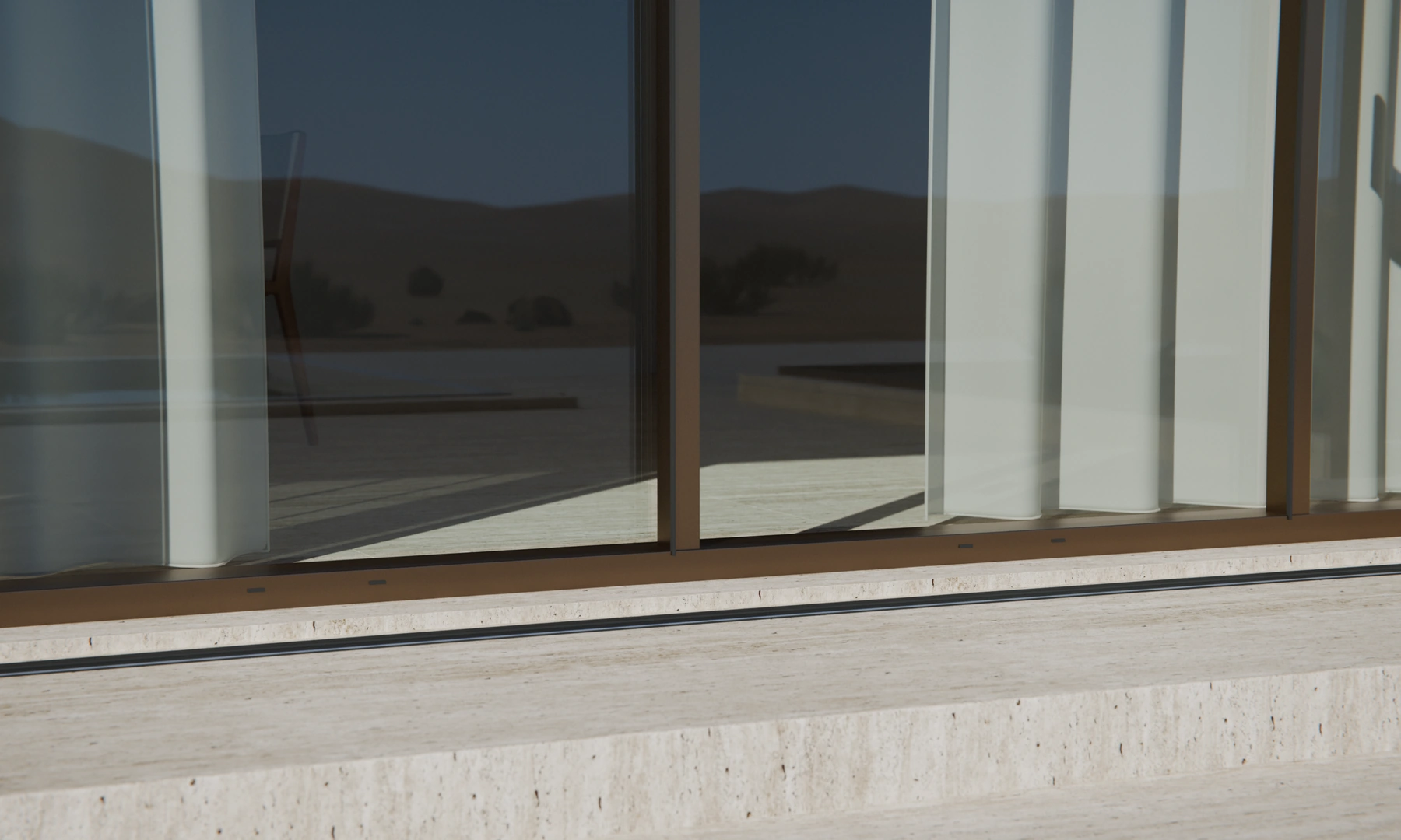 Casa del Olivo, render 3D: umbral.